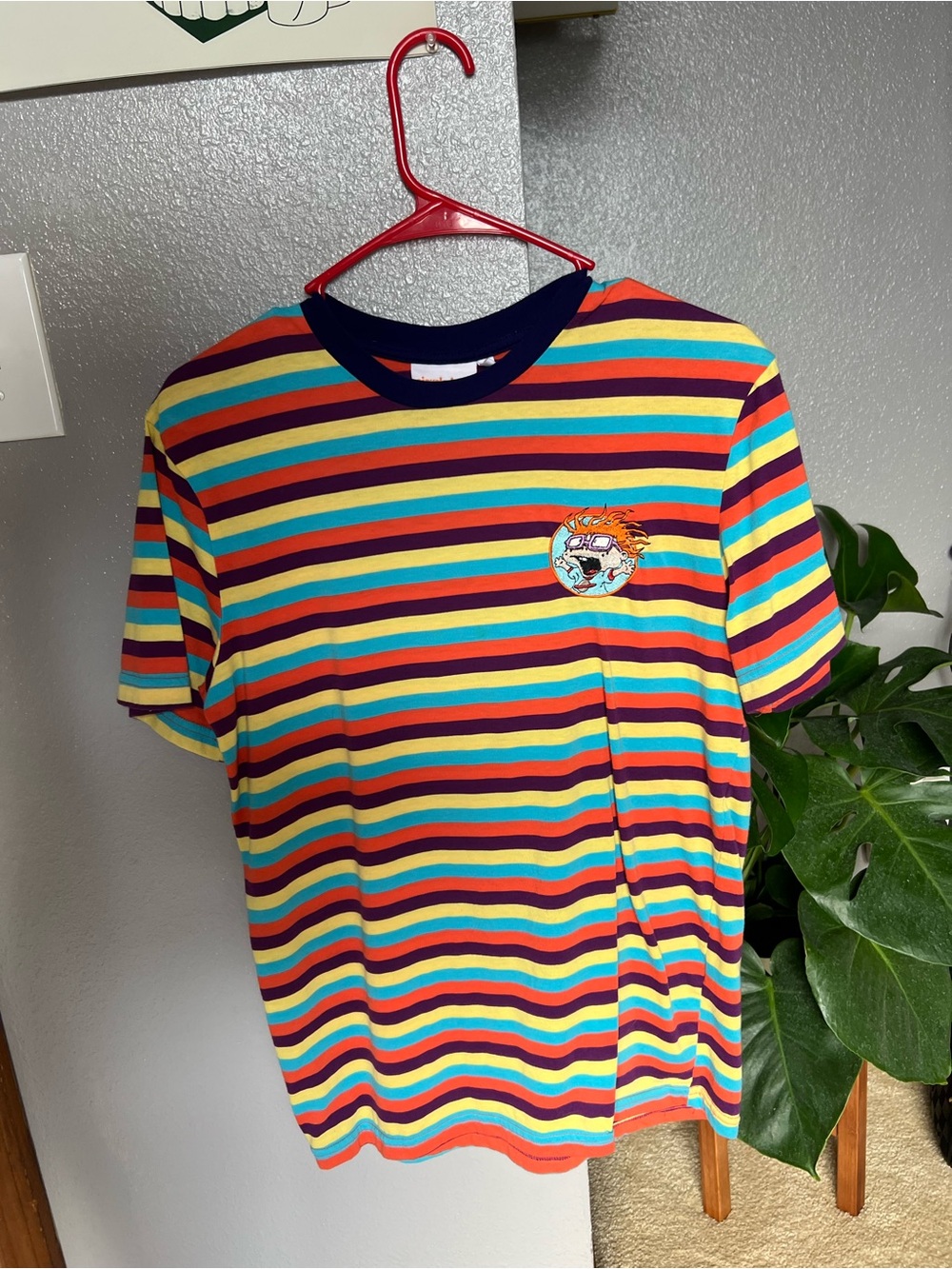 Rugrats Stripe Graphic Tee with Navy Collar